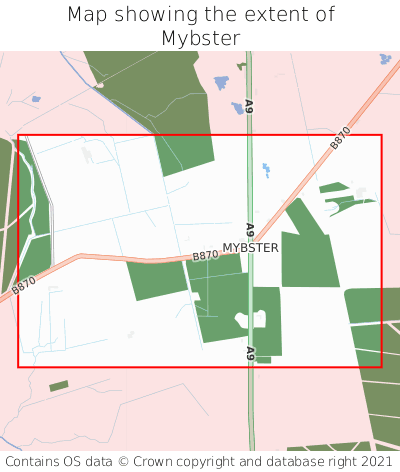 Map showing extent of Mybster as bounding box