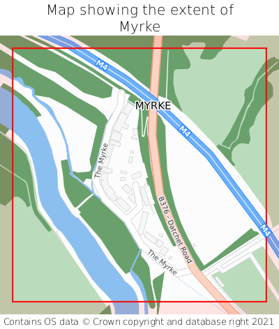 Map showing extent of Myrke as bounding box