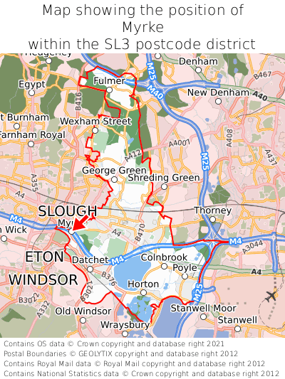 Map showing location of Myrke within SL3