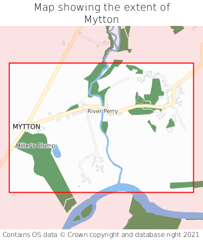 Map showing extent of Mytton as bounding box