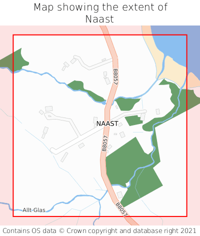 Map showing extent of Naast as bounding box