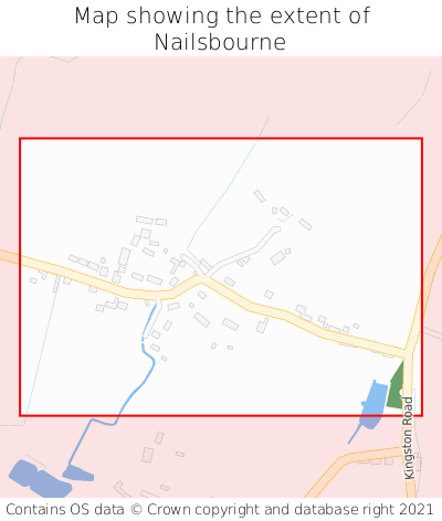 Map showing extent of Nailsbourne as bounding box