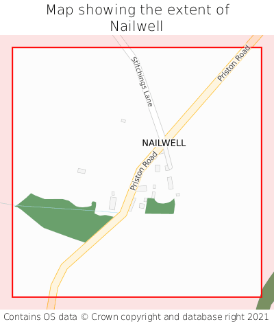 Map showing extent of Nailwell as bounding box