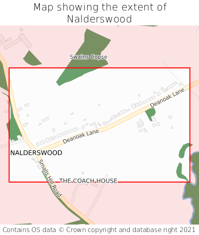 Map showing extent of Nalderswood as bounding box