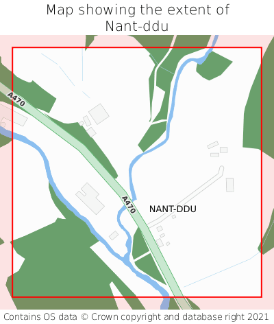 Map showing extent of Nant-ddu as bounding box