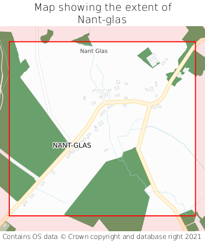 Map showing extent of Nant-glas as bounding box