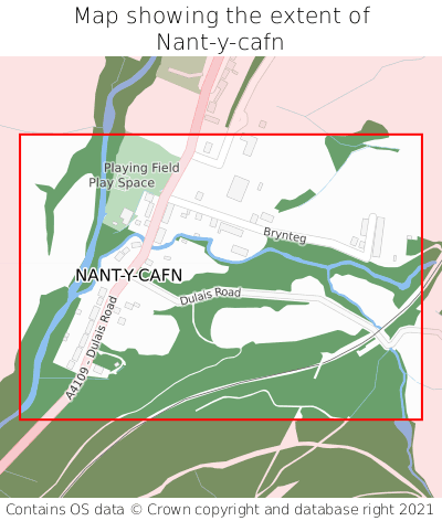 Map showing extent of Nant-y-cafn as bounding box
