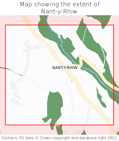 Map showing extent of Nant-y-Rhiw as bounding box