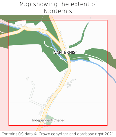 Map showing extent of Nanternis as bounding box