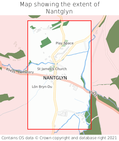 Map showing extent of Nantglyn as bounding box