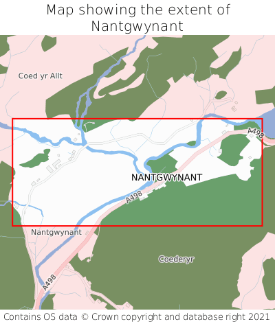 Map showing extent of Nantgwynant as bounding box