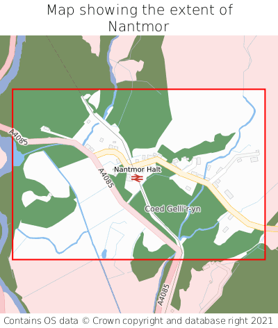 Map showing extent of Nantmor as bounding box