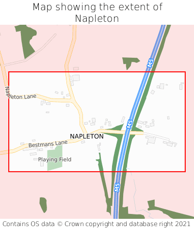 Map showing extent of Napleton as bounding box