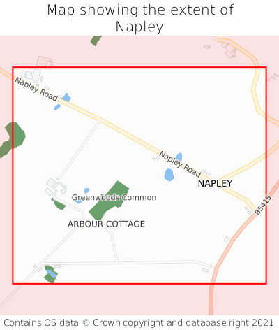 Map showing extent of Napley as bounding box