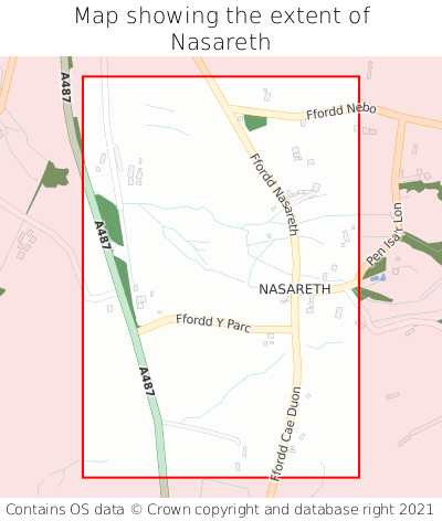 Map showing extent of Nasareth as bounding box