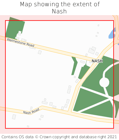 Map showing extent of Nash as bounding box