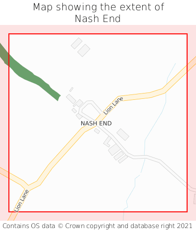 Map showing extent of Nash End as bounding box