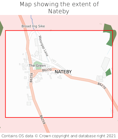 Map showing extent of Nateby as bounding box