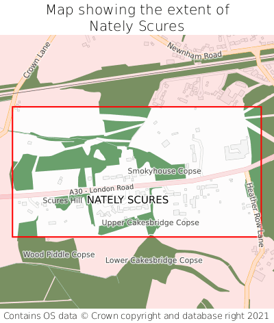 Map showing extent of Nately Scures as bounding box