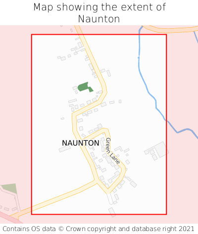 Map showing extent of Naunton as bounding box