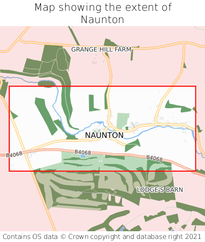Map showing extent of Naunton as bounding box