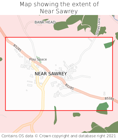 Map showing extent of Near Sawrey as bounding box