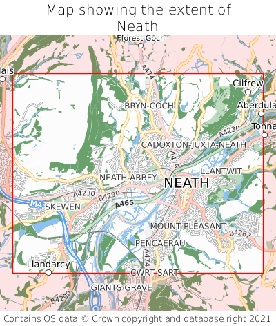 Map showing extent of Neath as bounding box