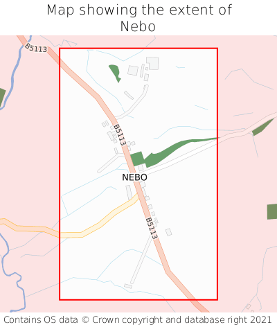 Map showing extent of Nebo as bounding box