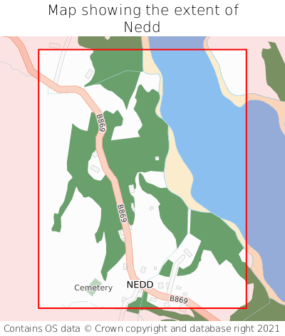 Map showing extent of Nedd as bounding box