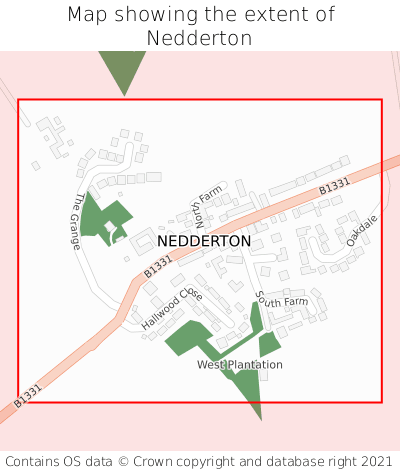 Map showing extent of Nedderton as bounding box