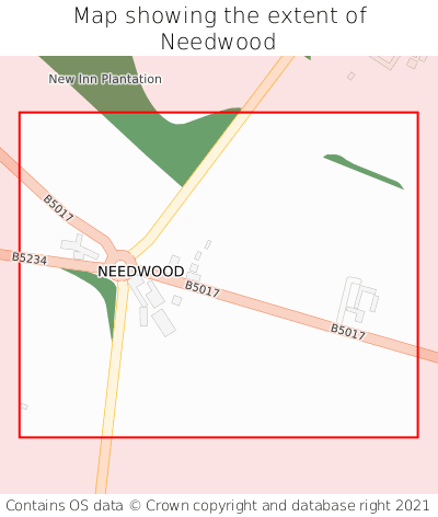 Map showing extent of Needwood as bounding box