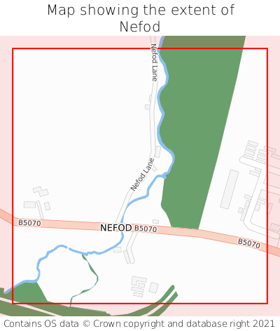 Map showing extent of Nefod as bounding box
