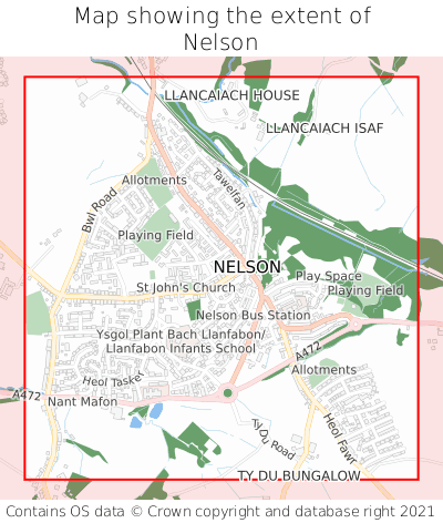 Map showing extent of Nelson as bounding box