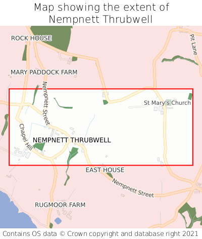 Map showing extent of Nempnett Thrubwell as bounding box