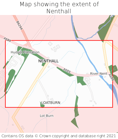 Map showing extent of Nenthall as bounding box