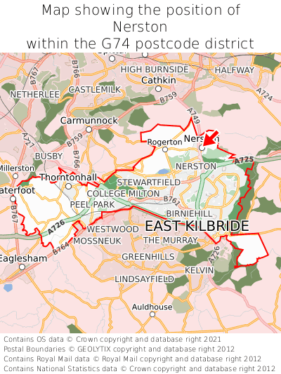 Map showing location of Nerston within G74