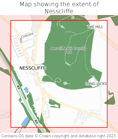 Map showing extent of Nesscliffe as bounding box