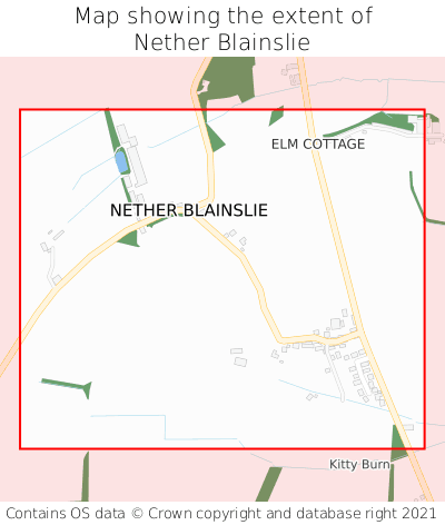 Map showing extent of Nether Blainslie as bounding box