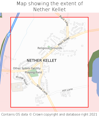 Map showing extent of Nether Kellet as bounding box