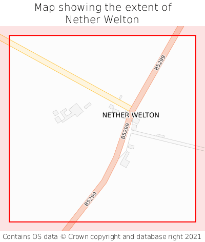 Map showing extent of Nether Welton as bounding box