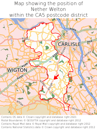 Map showing location of Nether Welton within CA5