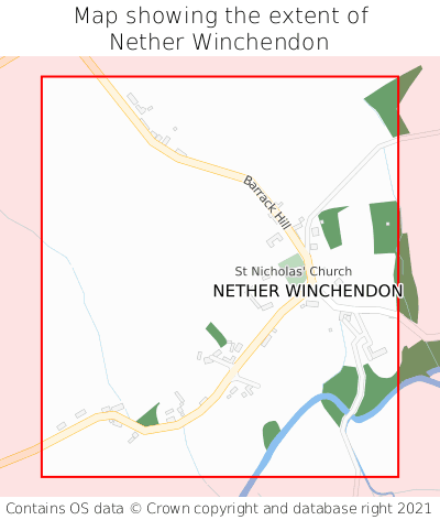 Map showing extent of Nether Winchendon as bounding box