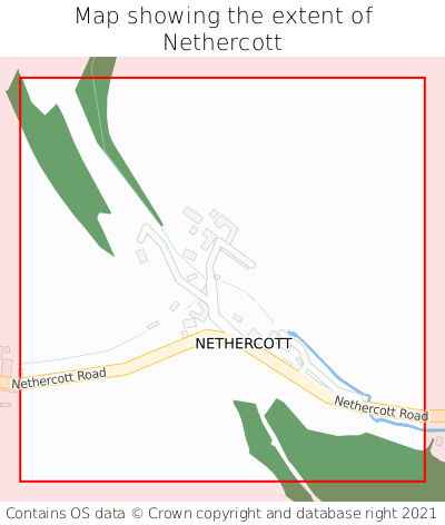 Map showing extent of Nethercott as bounding box
