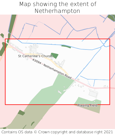 Map showing extent of Netherhampton as bounding box