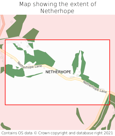 Map showing extent of Netherhope as bounding box
