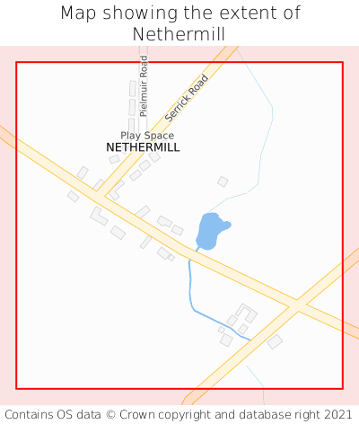Map showing extent of Nethermill as bounding box
