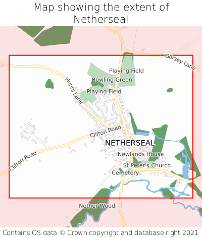 Map showing extent of Netherseal as bounding box