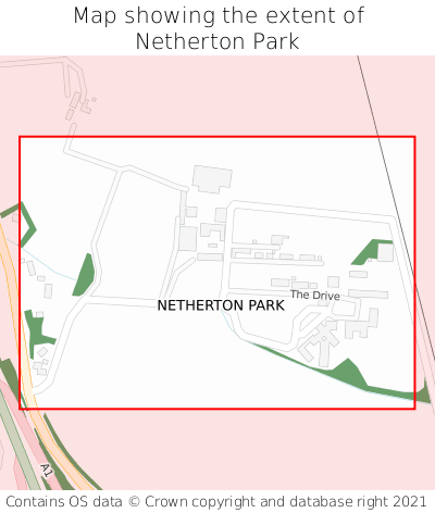 Map showing extent of Netherton Park as bounding box