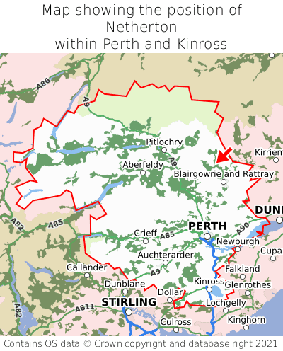 Map showing location of Netherton within Perth and Kinross