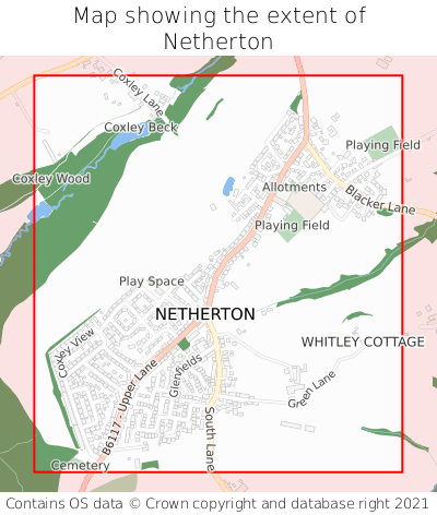 Map showing extent of Netherton as bounding box